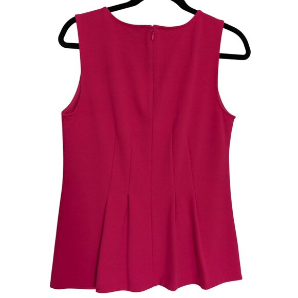 ANN TAYLOR Sleeveless Pleated Red Top With Zipper Women's Size M - Picture 2 of 5